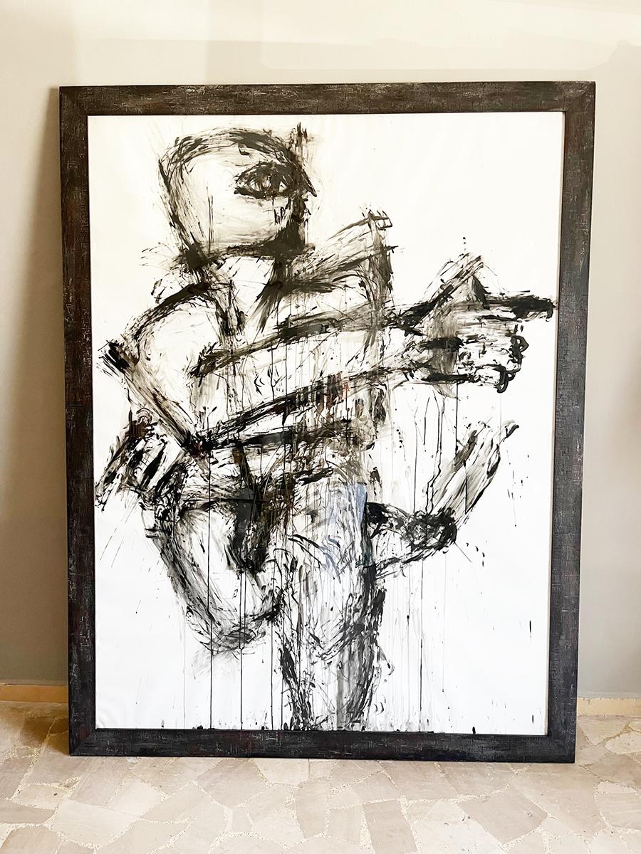 Late 20th Century Claude Adrian Caponnetto Charcoal Unique Work Large - Art - For Sale