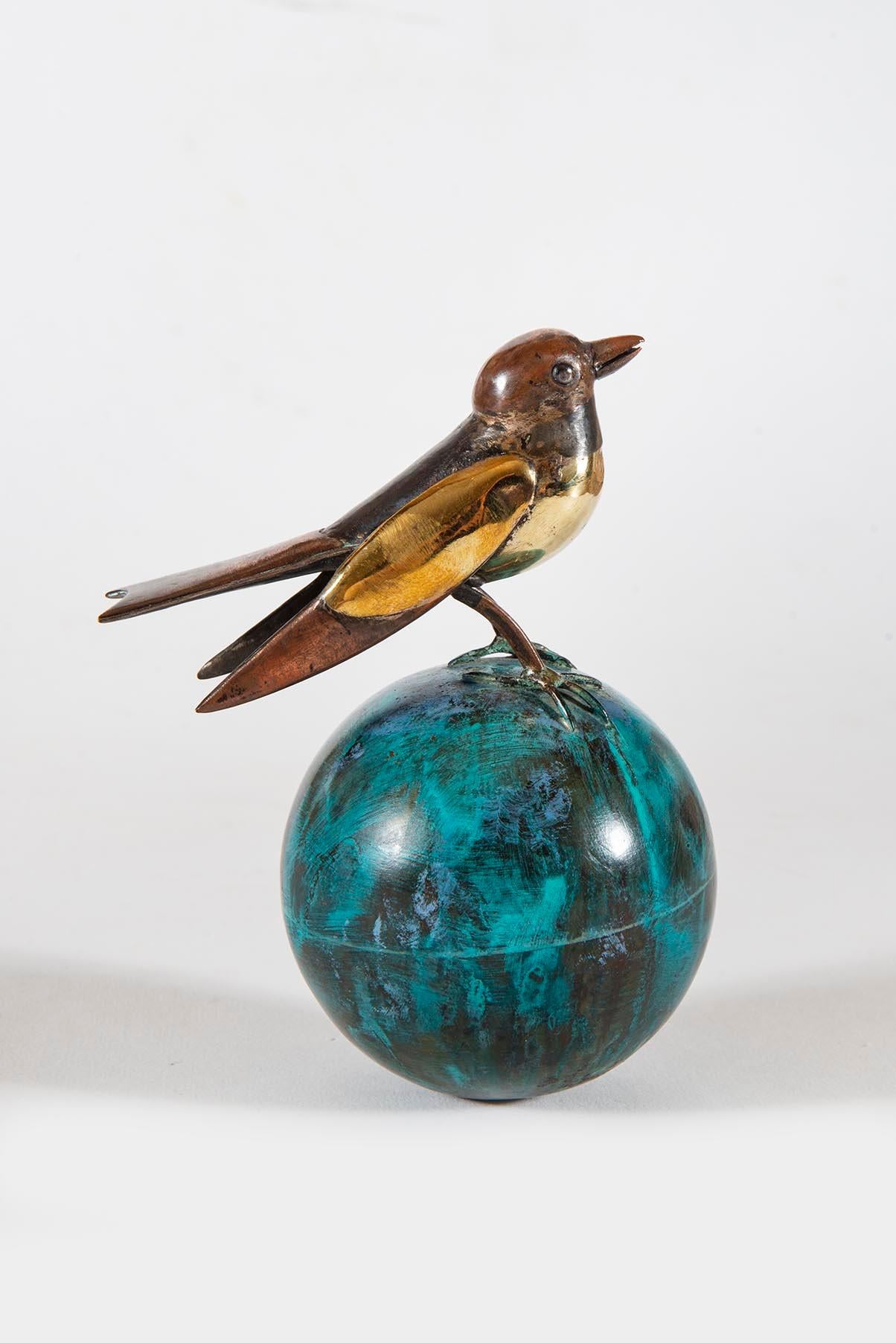 Oiseau sur la boule - Modern Sculpture by Francois-Xavier Lalanne
