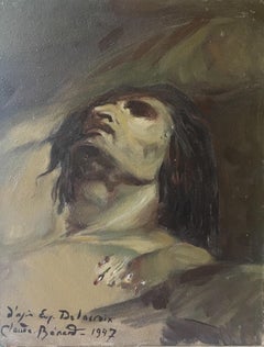 Ritratto impressionista "D'apres Delacroix", pittura ad olio firmata