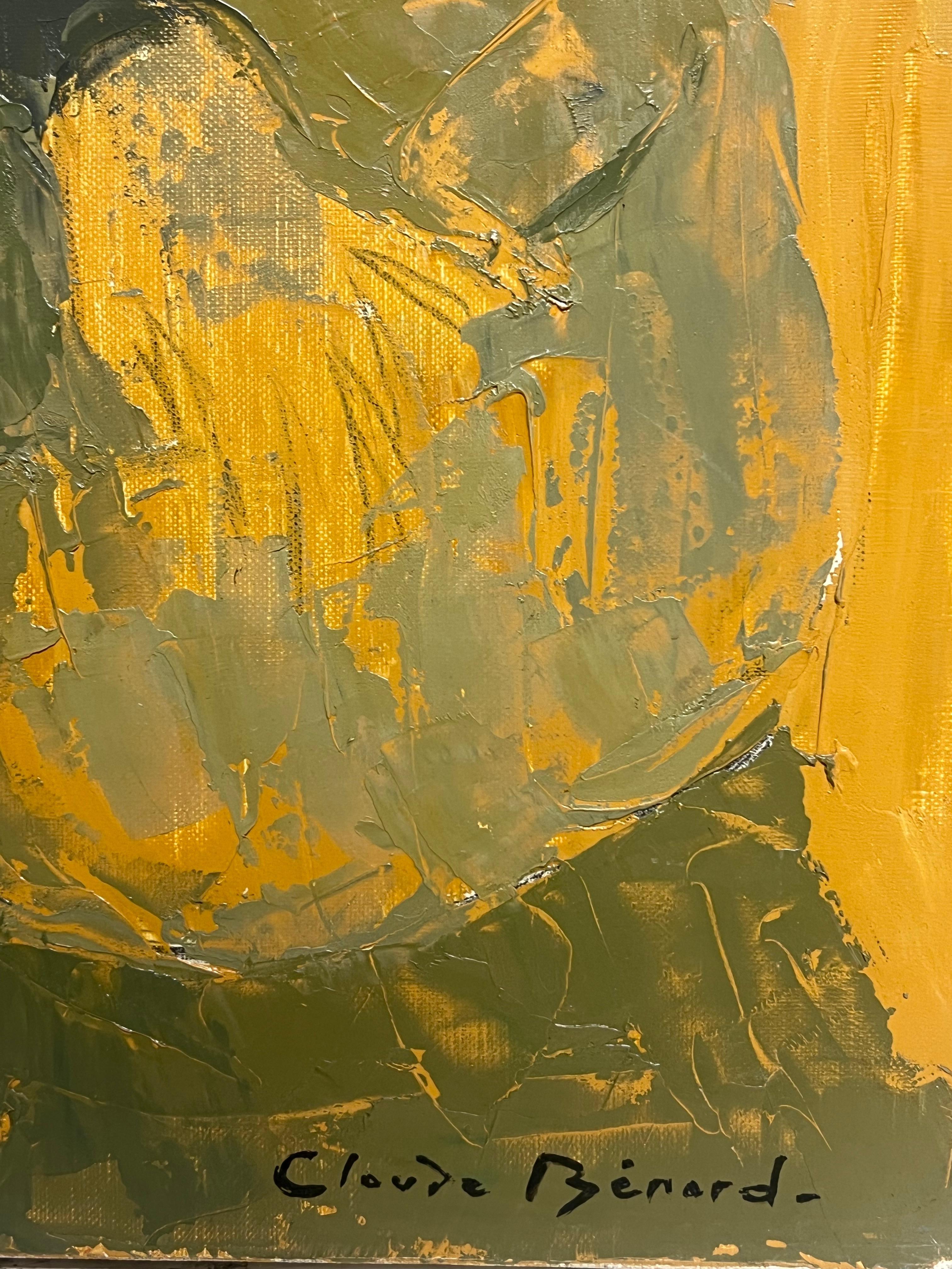 Óleo francés del siglo XX Retrato de dama leyendo con el pelo naranja en venta 3