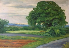 Un jour ensoleillé:: paysage français:: peinture à l'huile impressionniste:: signée