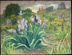 Bright Green Vegetable Garden Huge Still Life Signed Large French Oil Painting