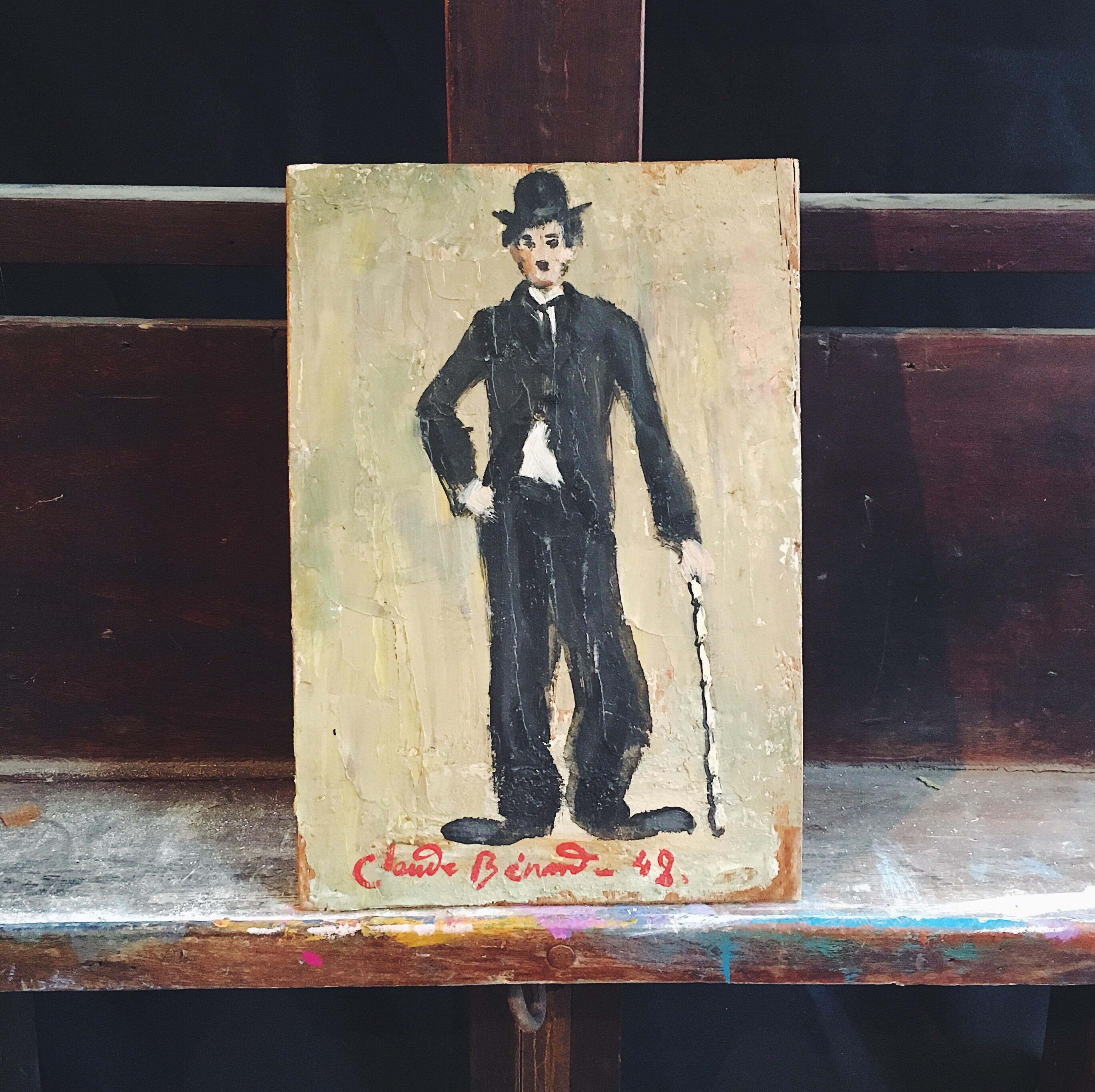 Charlie Chaplin, Impressionist Portrait, Signed Oil Painting 3