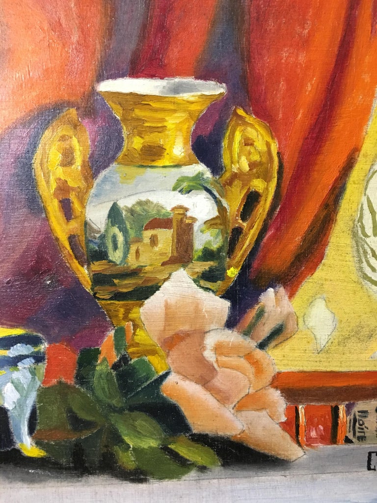 Colourful Still Life, Impressionist Oil Painting, Signed
By French artist Claude Benard, (1926 - 2016)
Signed by the artist on the lower right hand corner
Oil painting on board, unframed
Board size: 11.5 x 13.5 inches

Rich and colourful still life