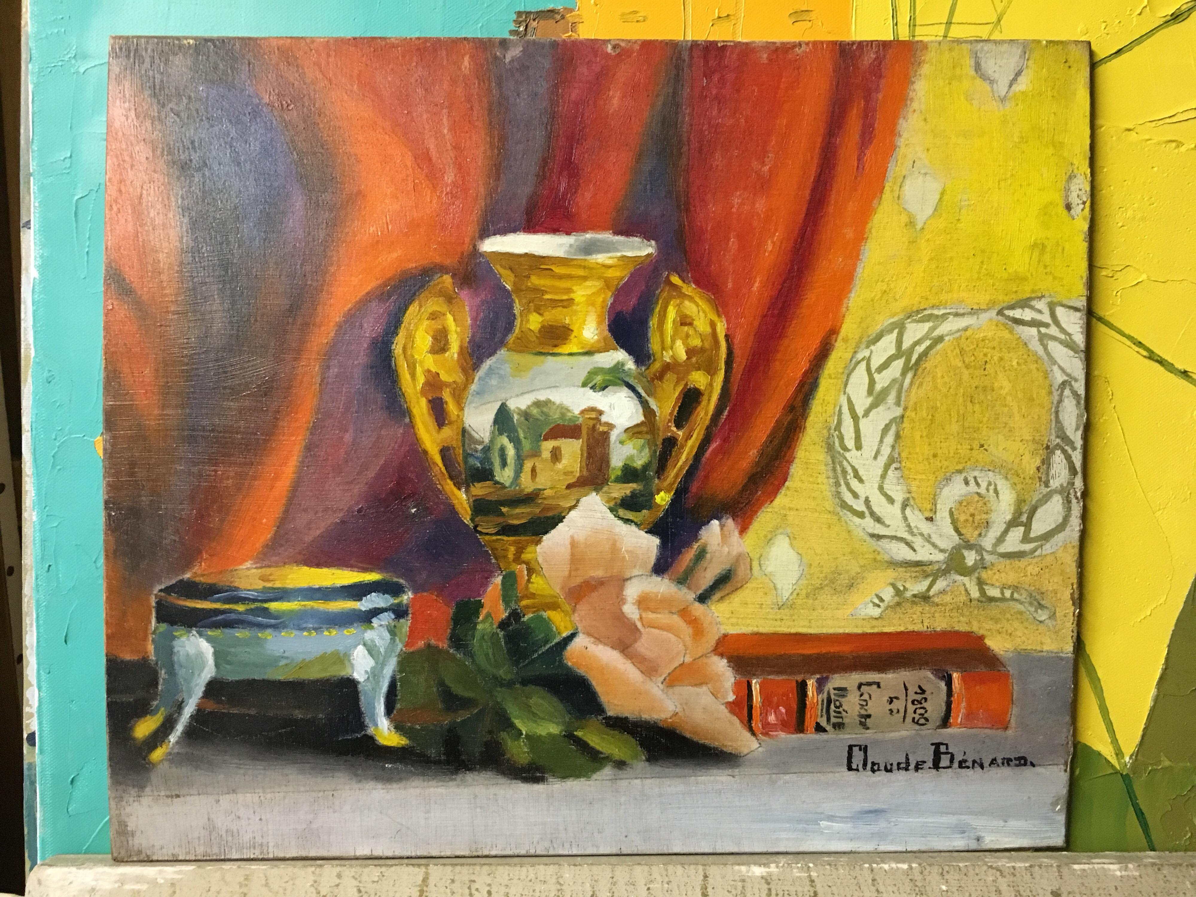 Colourful Still Life, Impressionist Oil Painting, Signed For Sale 2