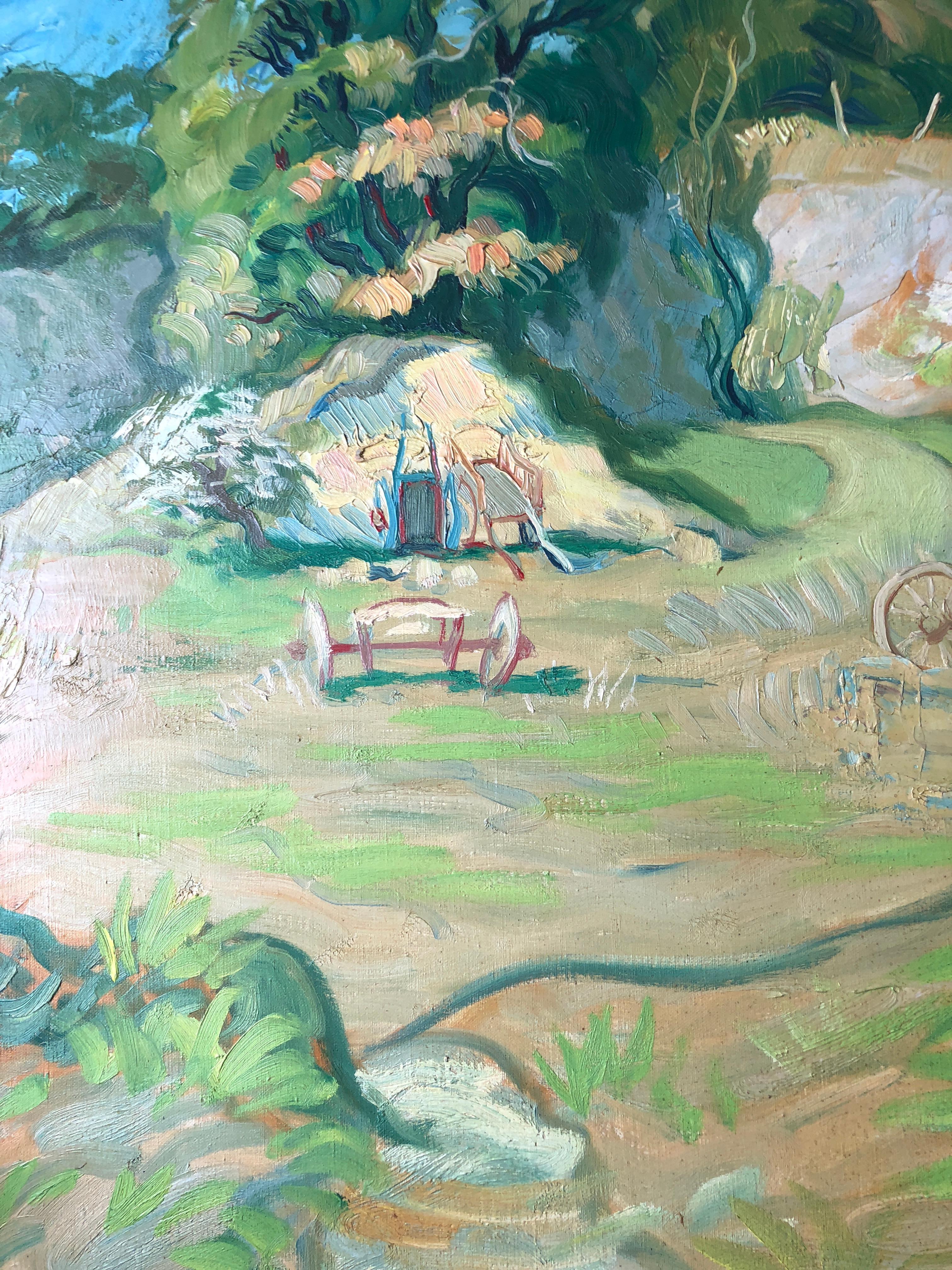 Paysage de ferme, peinture à l'huile signée
Par l'artiste français Claude Benard, (1926 - 2016)
Signé par l'artiste dans le coin inférieur gauche,
Peinture à l'huile sur toile, non encadrée
taille de la toile : 31.5 x 41.75 pouces

Superbe peinture