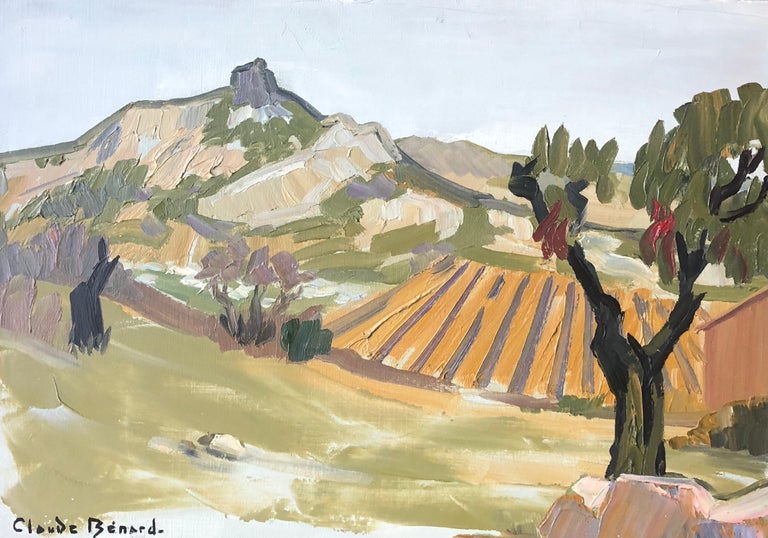 Claude Benard Landscape Painting - French Rural Landscape, Signed Oil Painting
