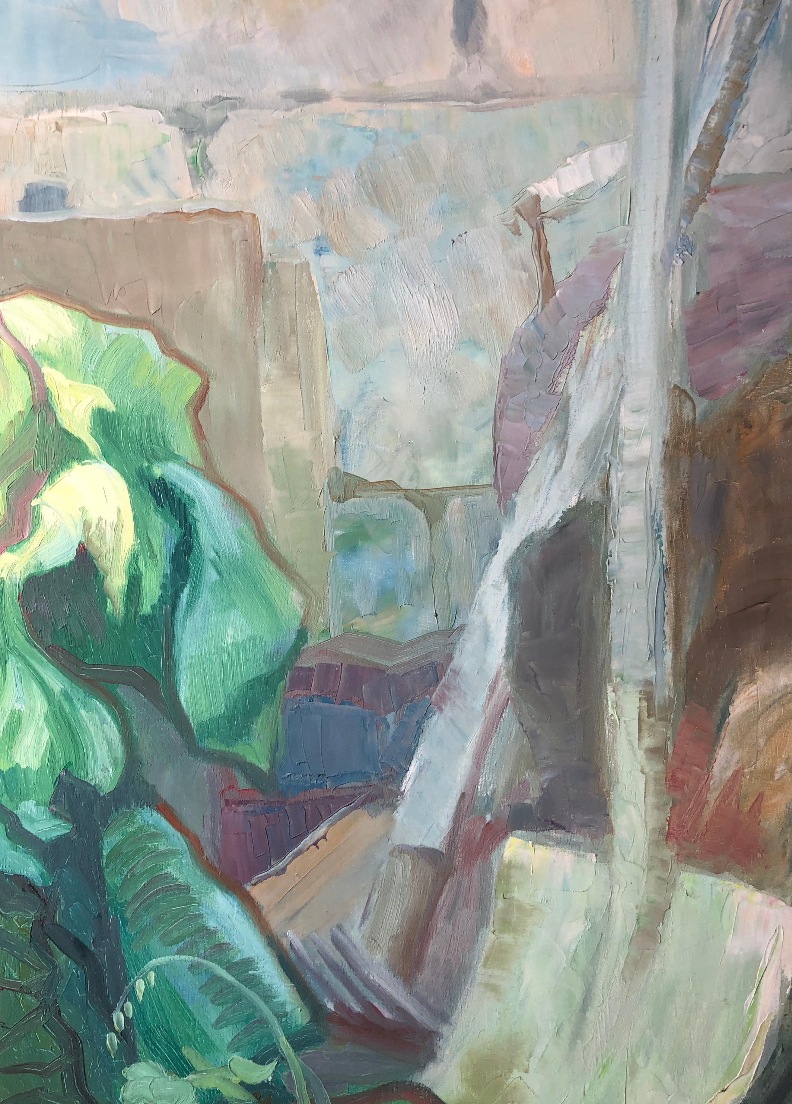 Peinture à l'huile française post-impressionniste signée représentant un chou-fleur vert géant - Painting de Claude Benard