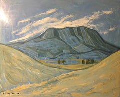Paysage impressionniste:: peinture à l'huile:: signée La Montagne St Victoire