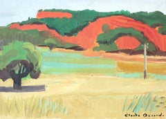 Sun Scorched French Landscape, Signed Oil Painting