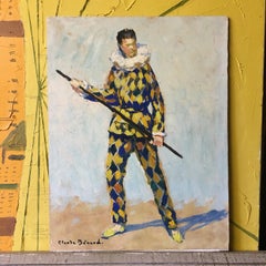 The Jester, impressionistisches Porträt, signiertes Ölgemälde