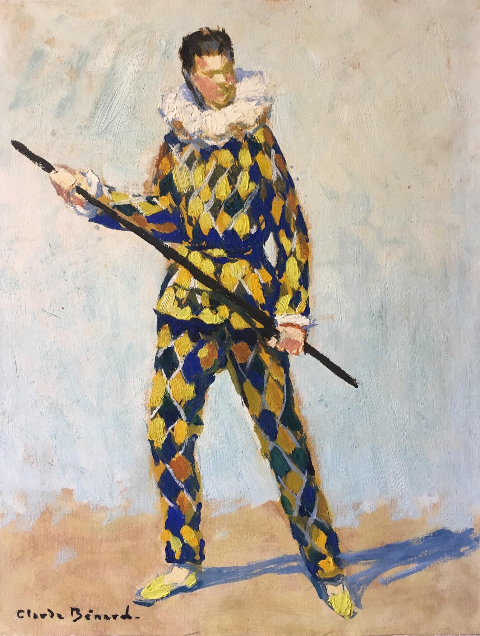 The Jester, Impressionist Portrait, Signed Oil Painting