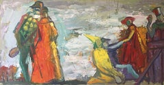 Les Thespians:: peinture à l'huile impressionniste française