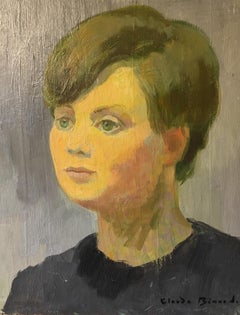 Young Lady, französisches impressionistisches Porträt, Ölgemälde, signiert, Mitte des Jahrhunderts