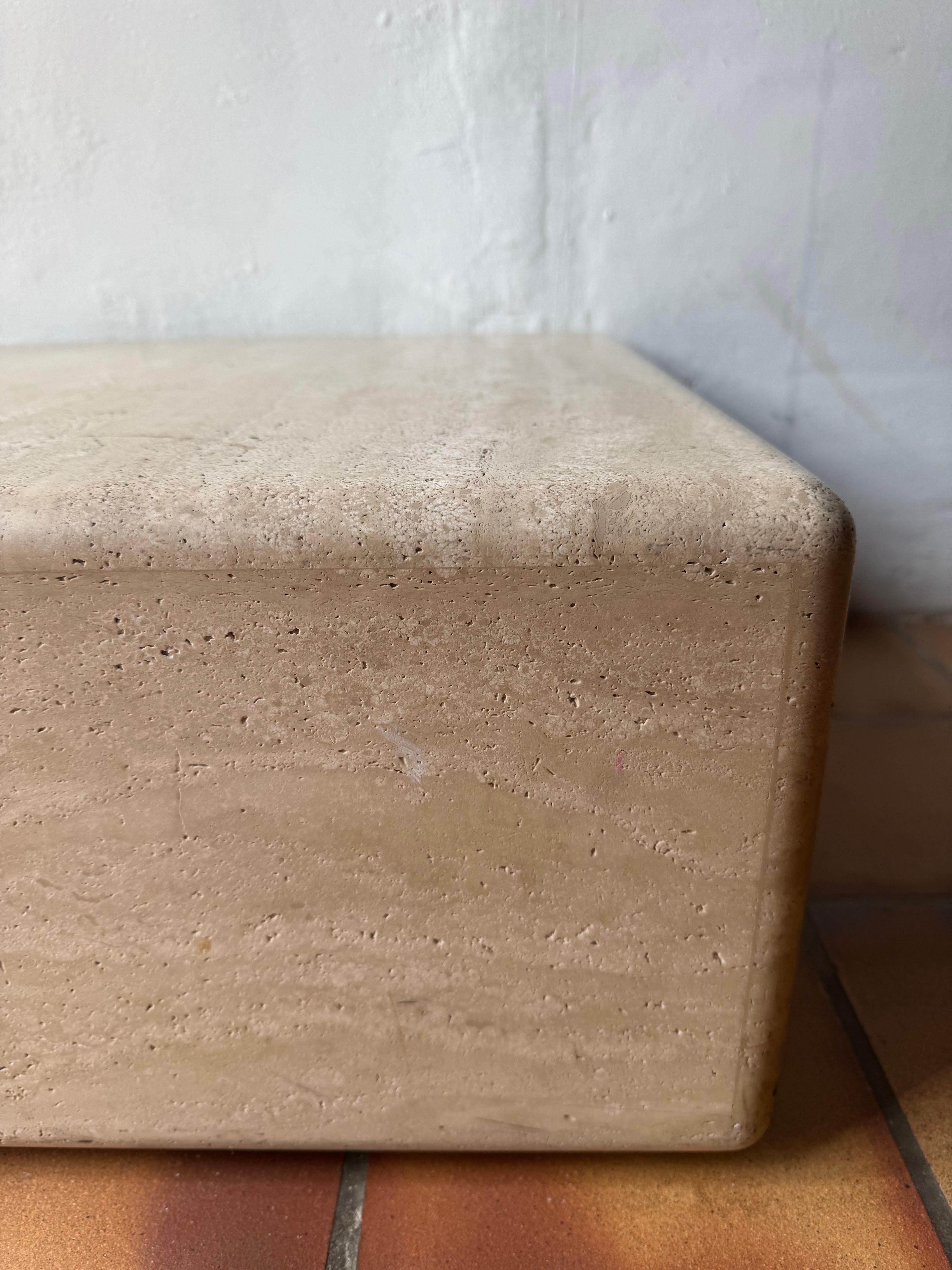 Mid-Century Modern Claude Berraldacci travertine coffee table For Sale