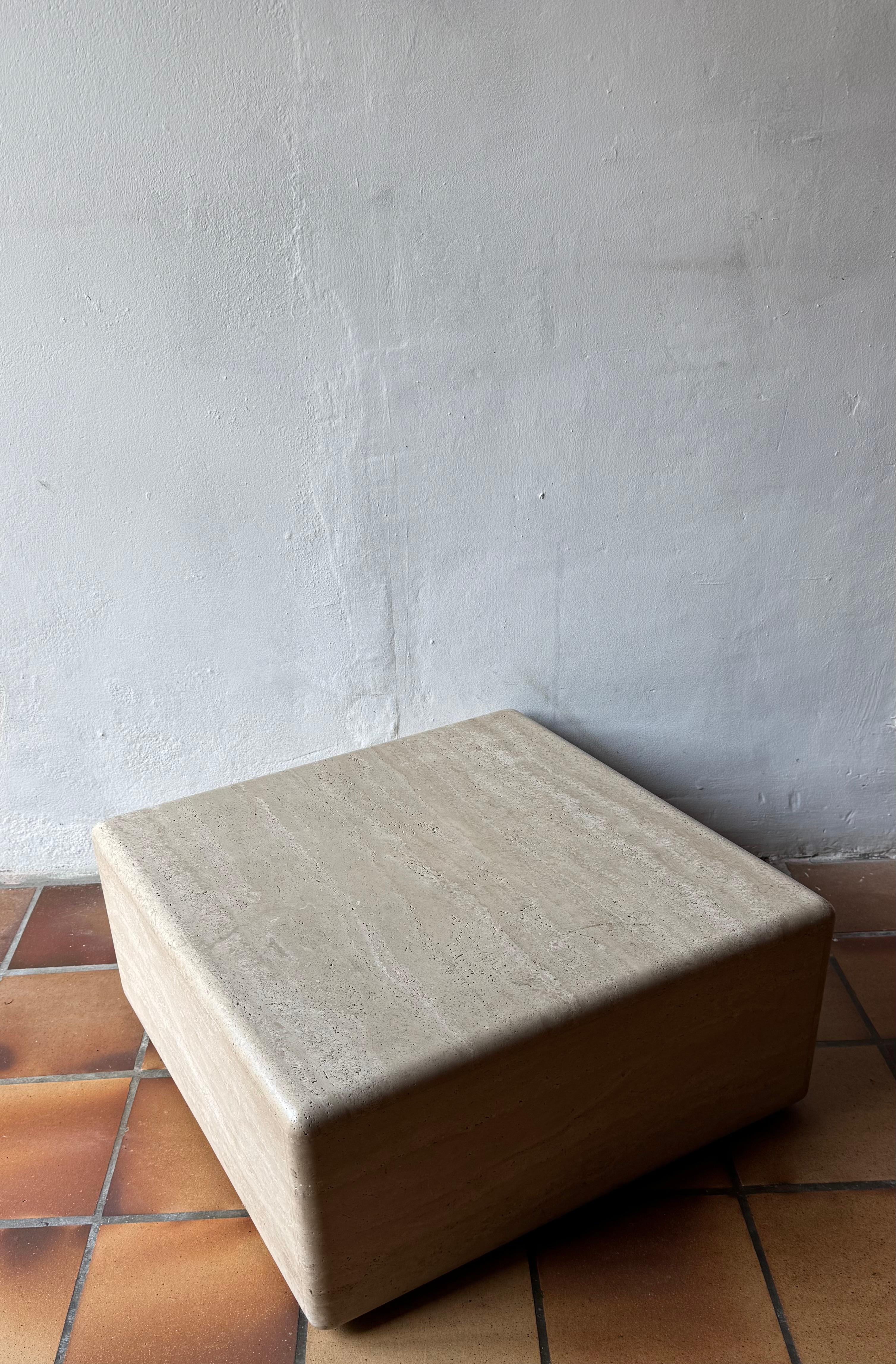 Travertine Claude Berraldacci travertine coffee table For Sale