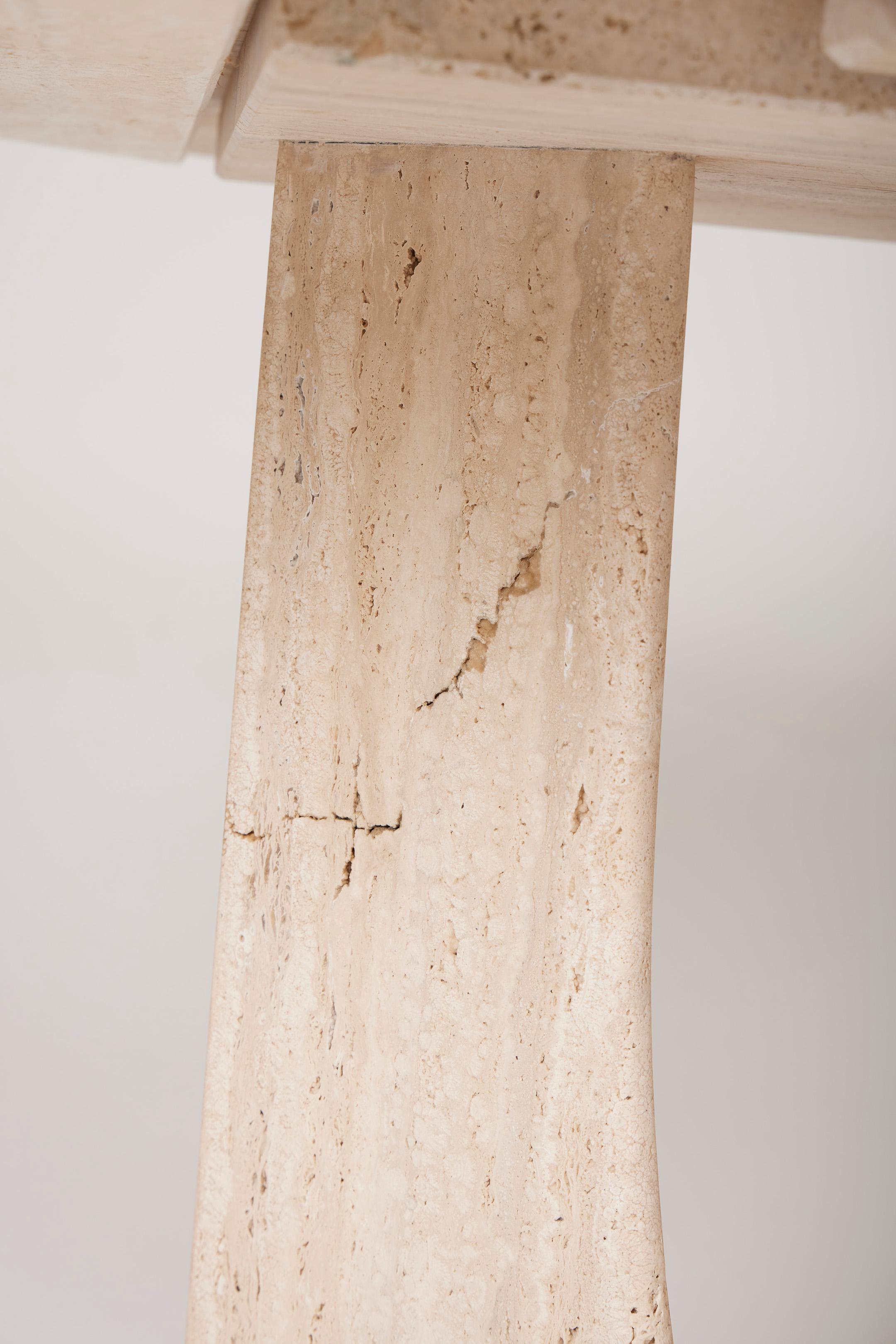 Claude Berraldacci travertine dining table, 1990s 4