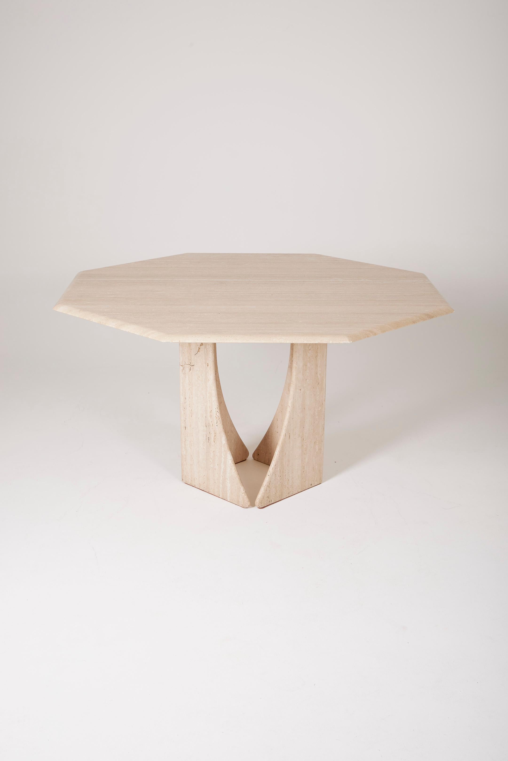 Modern Claude Berraldacci travertine dining table, 1990s