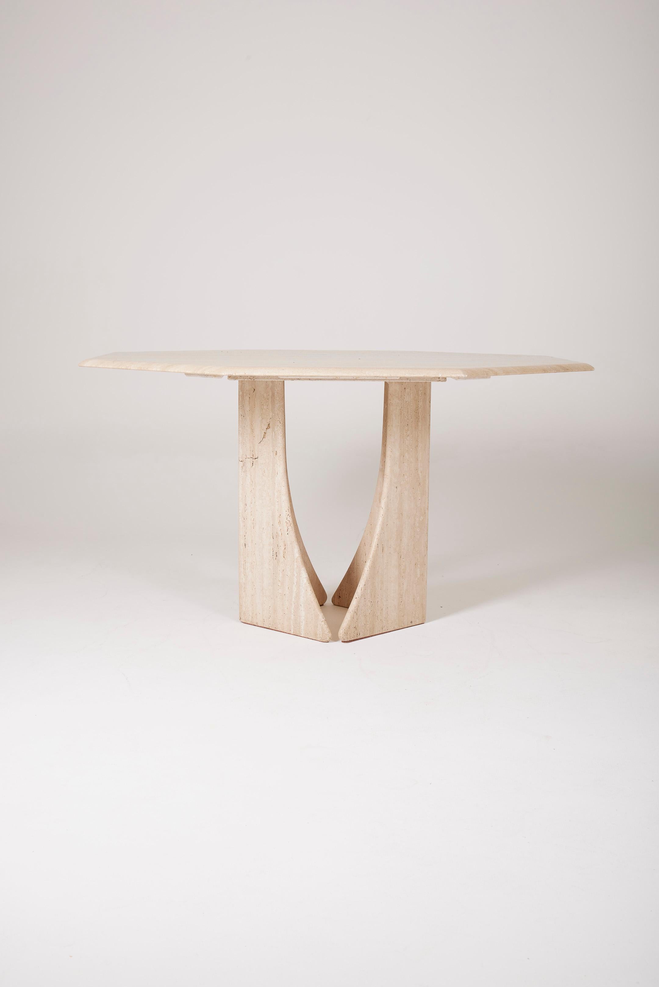 20th Century Claude Berraldacci travertine dining table, 1990s