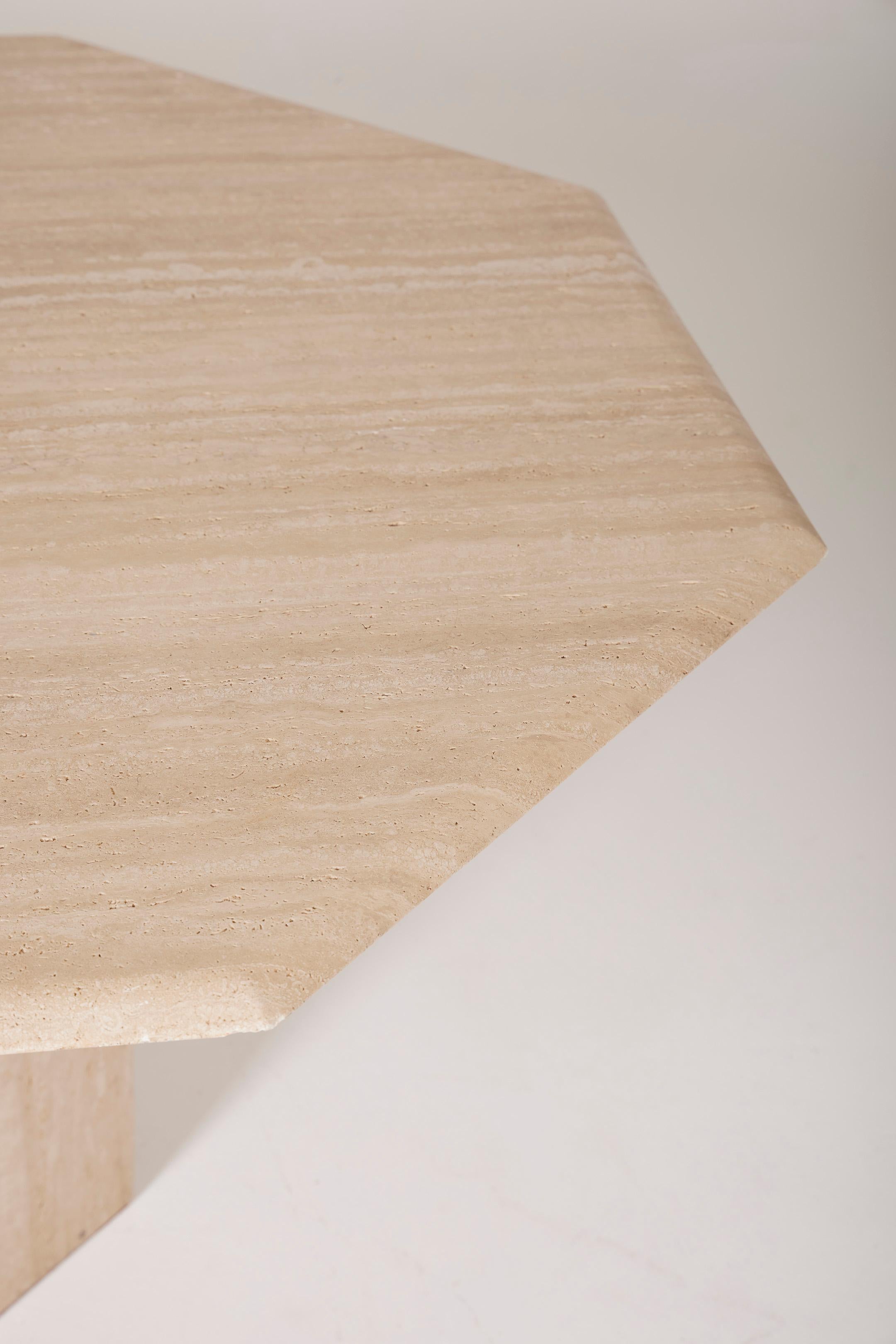 Claude Berraldacci travertine dining table, 1990s 3