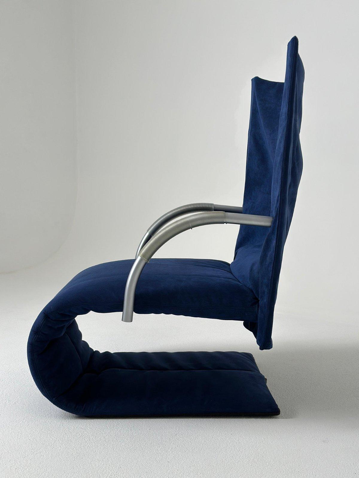 Claude Brisson Postmodern Zen Longue Chair for Ligne Roset 1980s For Sale 3