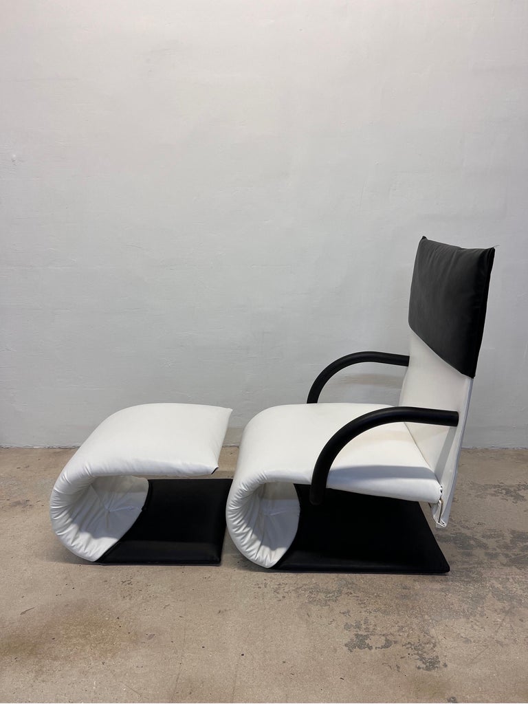 Claude Brisson Postmodern Zen Lounge Chair and Ottoman for Ligne Roset
