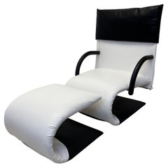 Silla y Otomana Zen Postmodernas de Claude Brisson para Ligne Roset, años 80