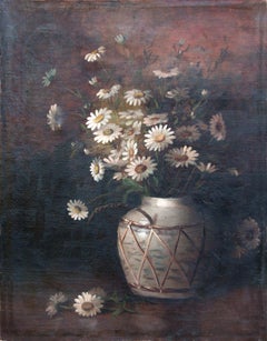 Daisies in a Jug, Early 20th Century Realist Floral Still-Life by Claude Buck