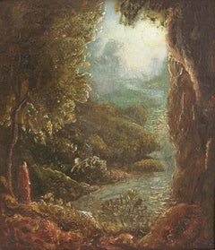 Early 20th Century Allegorical Landscape -- Blue Nocturnal