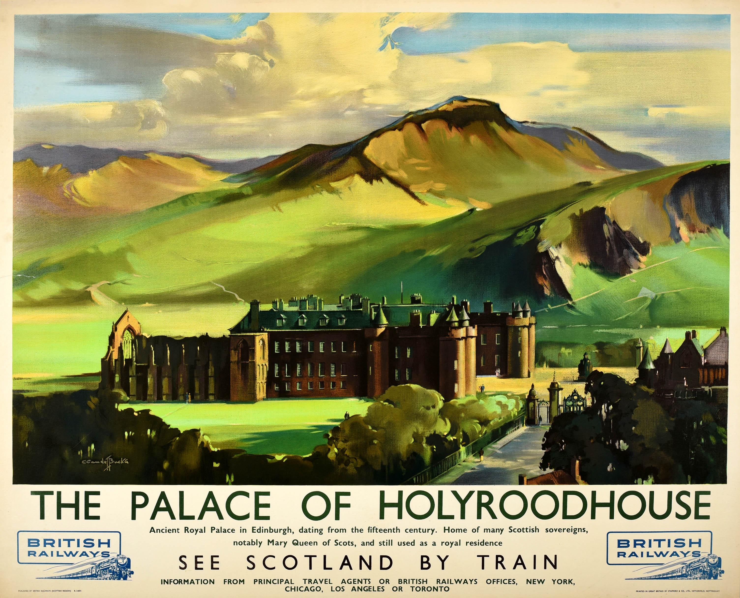 Claude Buckle Print - Original Vintage British Railways Travel Poster Holyroodhouse Edinburgh Buckle