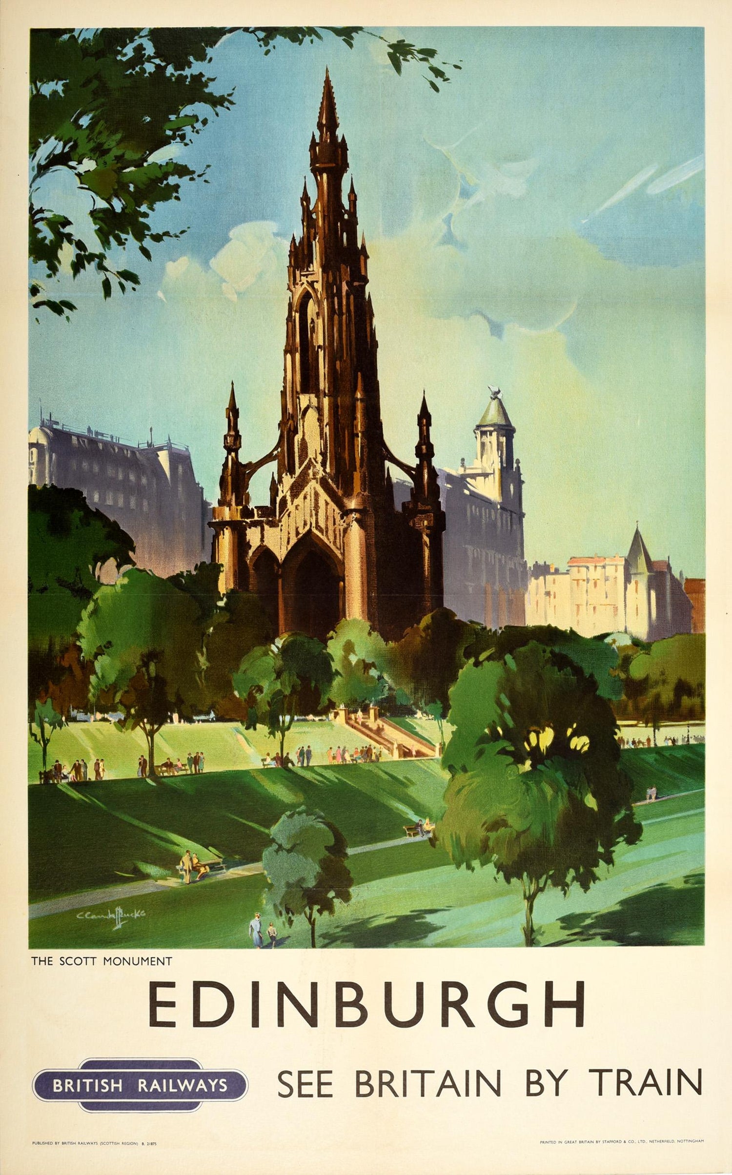 The Palace Of Holyroodhouse Edinburgh Railway Old Vintage Retro Advert Poster