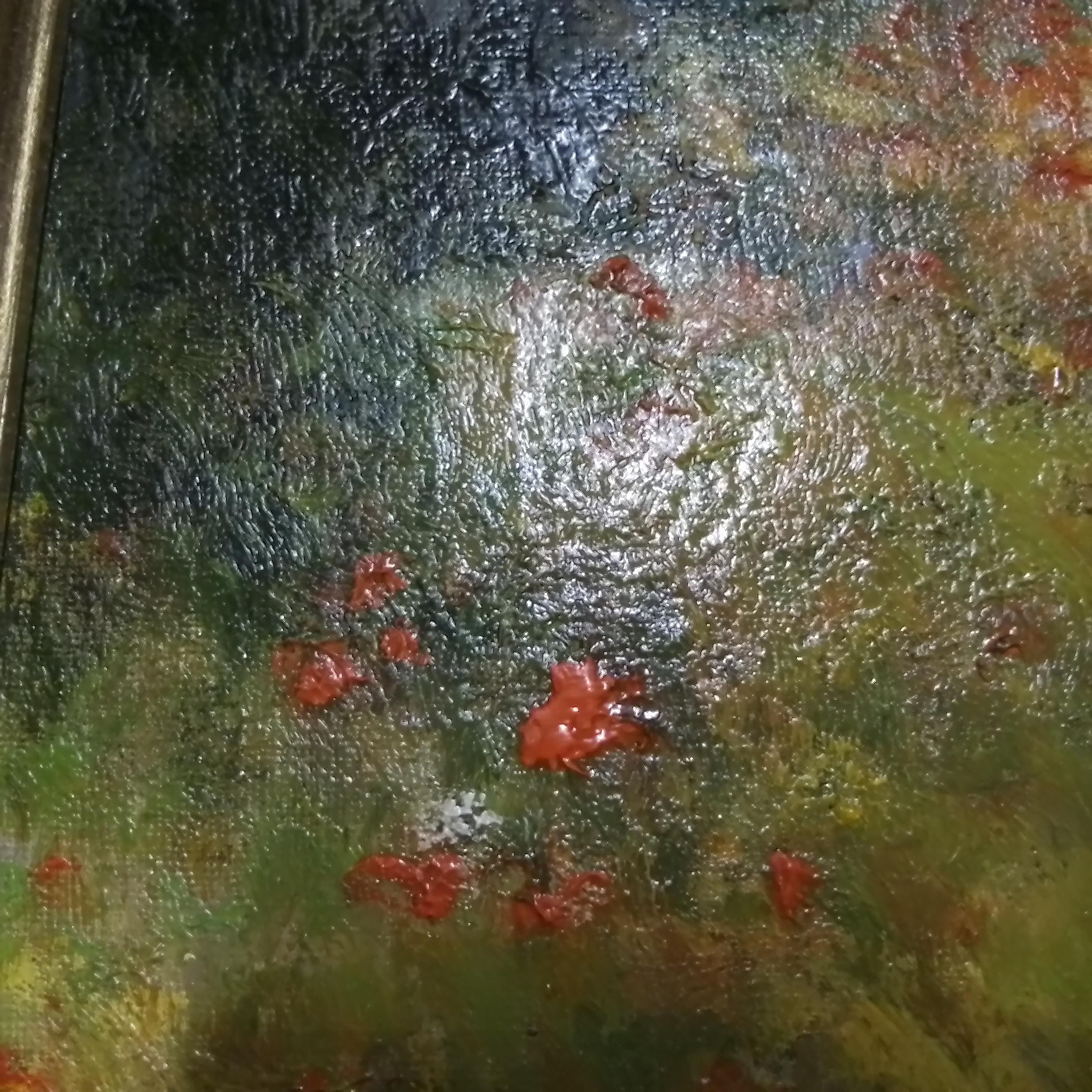 ANTOINE CAMBOUR. Il campo di papaveri vicino a Giverny, olio su tela, firmato in basso a sinistra in vendita 2