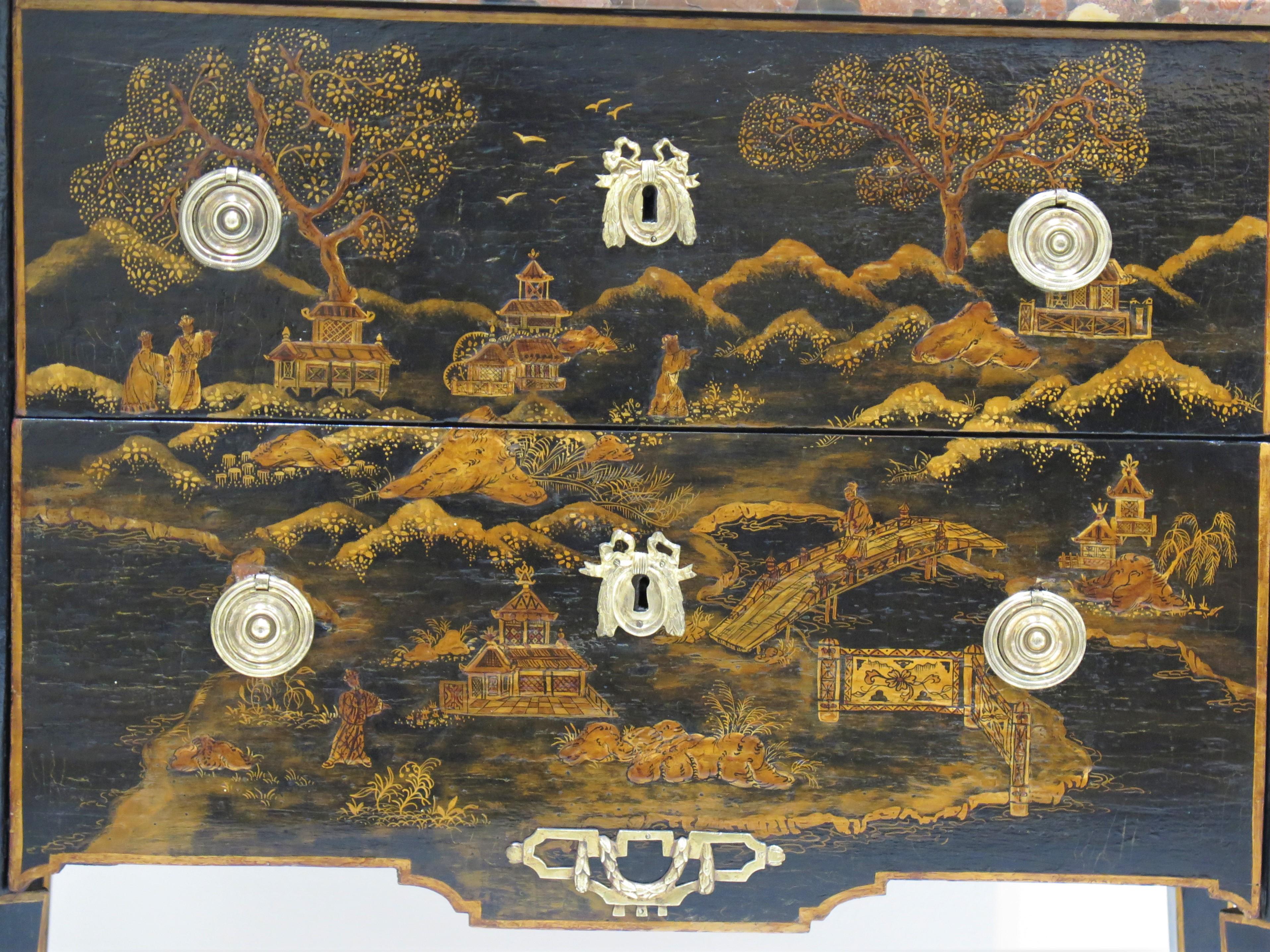 Claude-Charles Saunier (French, 1735-1807) Petite Louis XVI Chinoiserie Commode For Sale 4