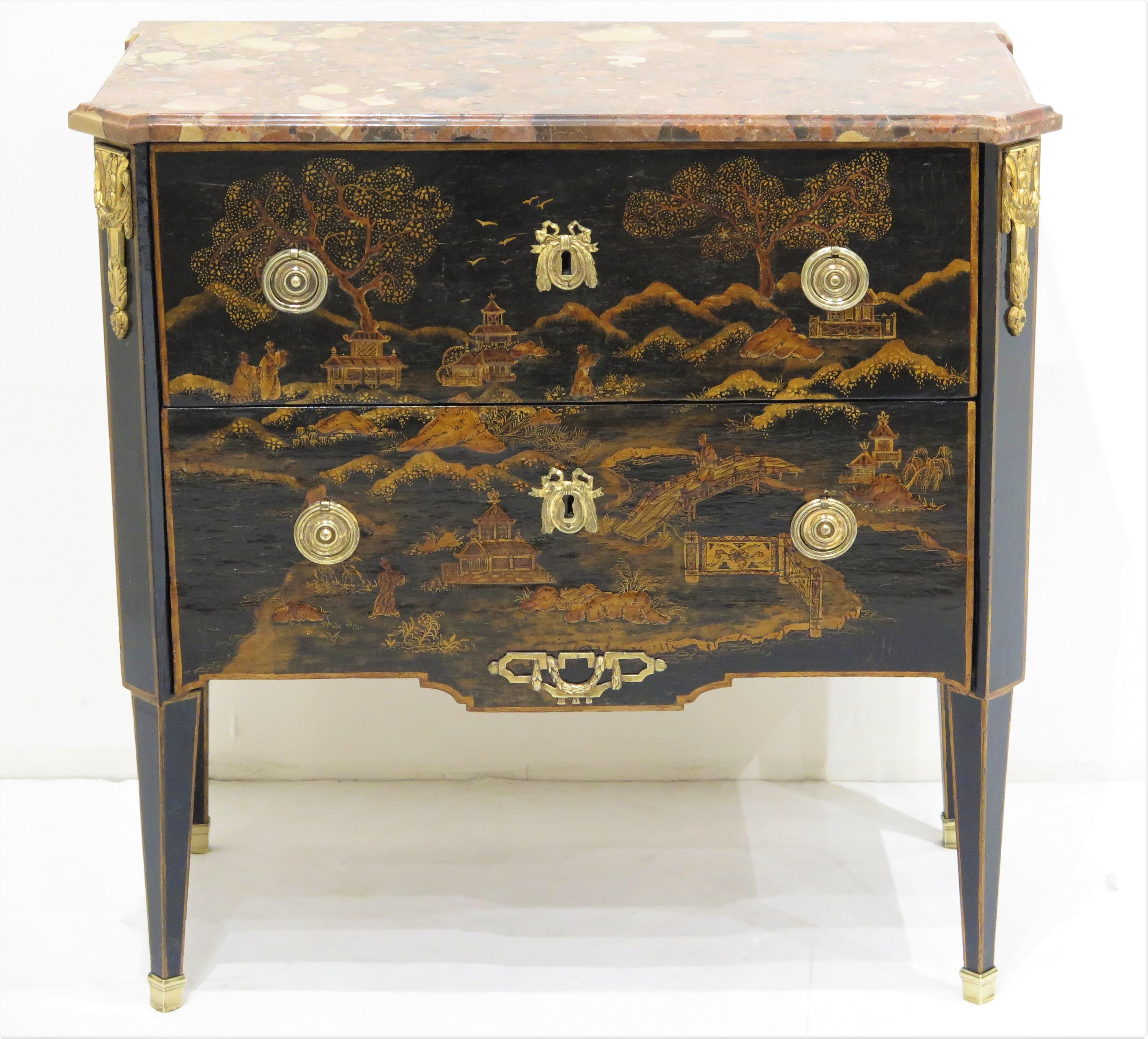 Claude-Charles Saunier (French, 1735-1807) Petite Louis XVI Chinoiserie Commode For Sale 8