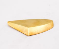 Claude Chavent Paris Geometric Trompe L'oeil Brooch Sterling & 18kt Gold Vermeil