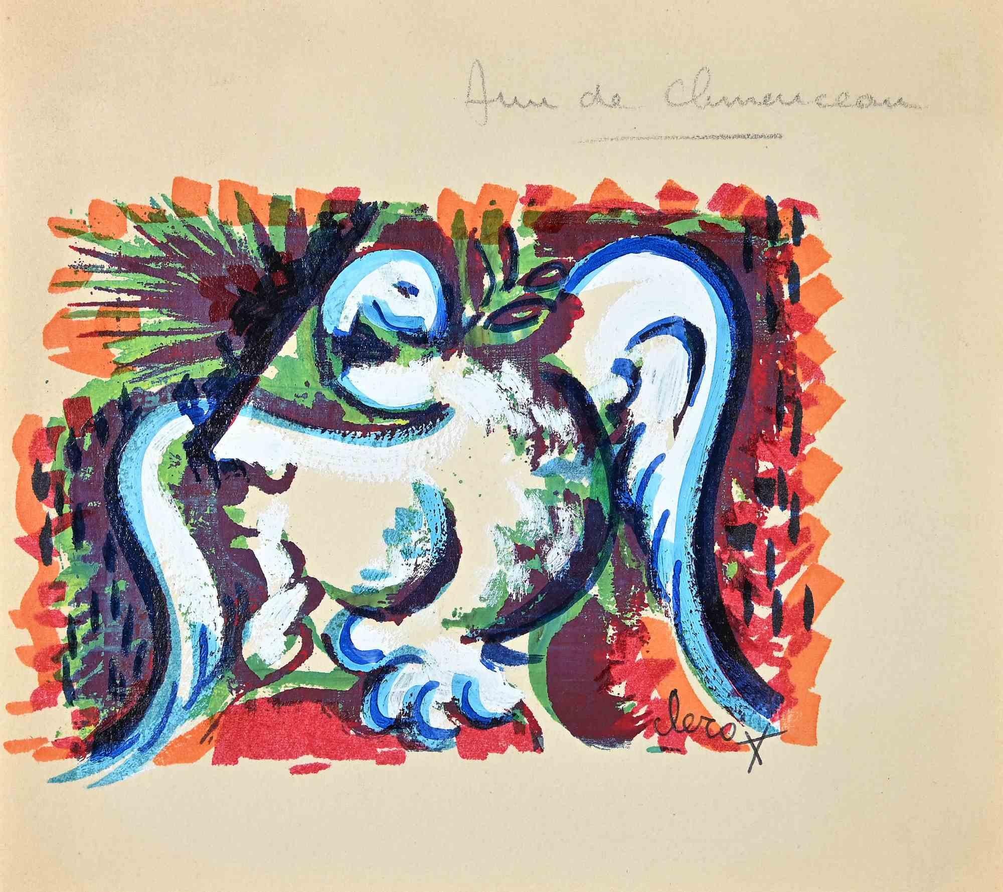 Composition is an original drawing in tempera on paper realized by Claude Clero in the 1970s.

Hand-signed .

Very good conditions.