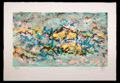 Abstract Landscape - Original Lithograph by Claude Clero­ - 1971