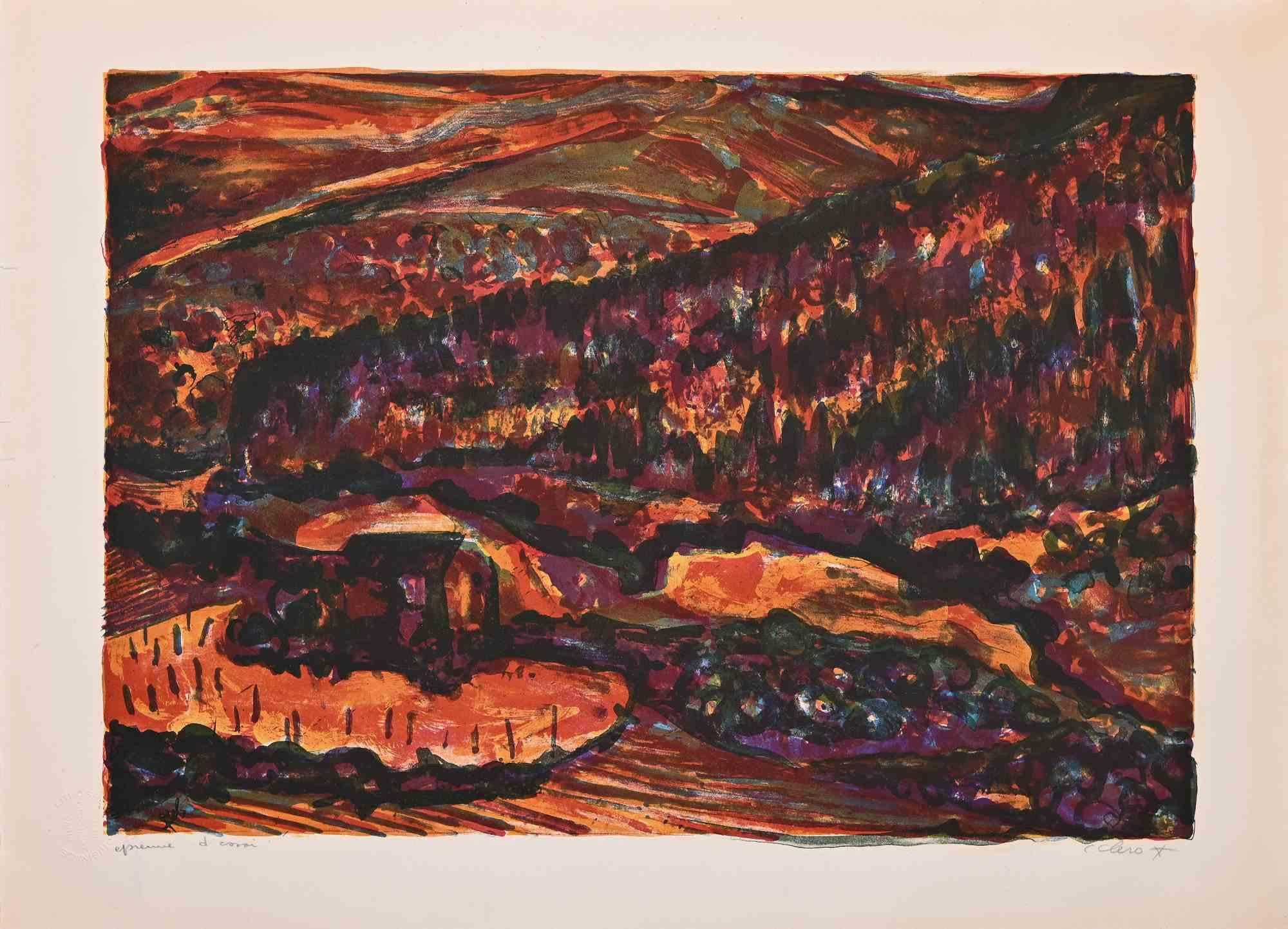 Landscape - Lithograph attr. to Claude Clero­ - Mid-20th century