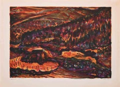 Landscape - Lithograph attr. to Claude Clero­ - Mid-20th century