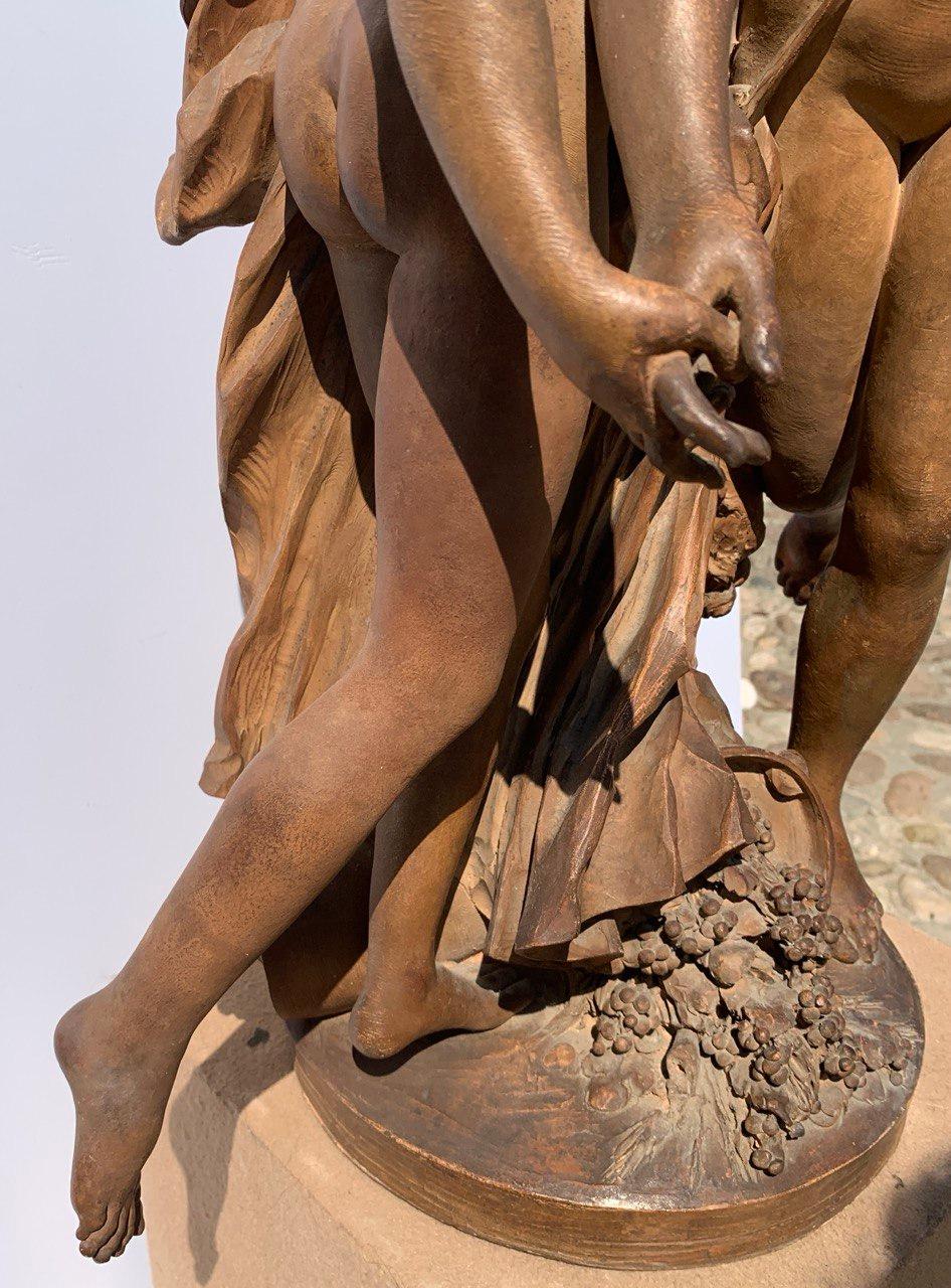 Claude Clodion workshop (French) - 19th century Terracotta sculpture - Bacchanal For Sale 11