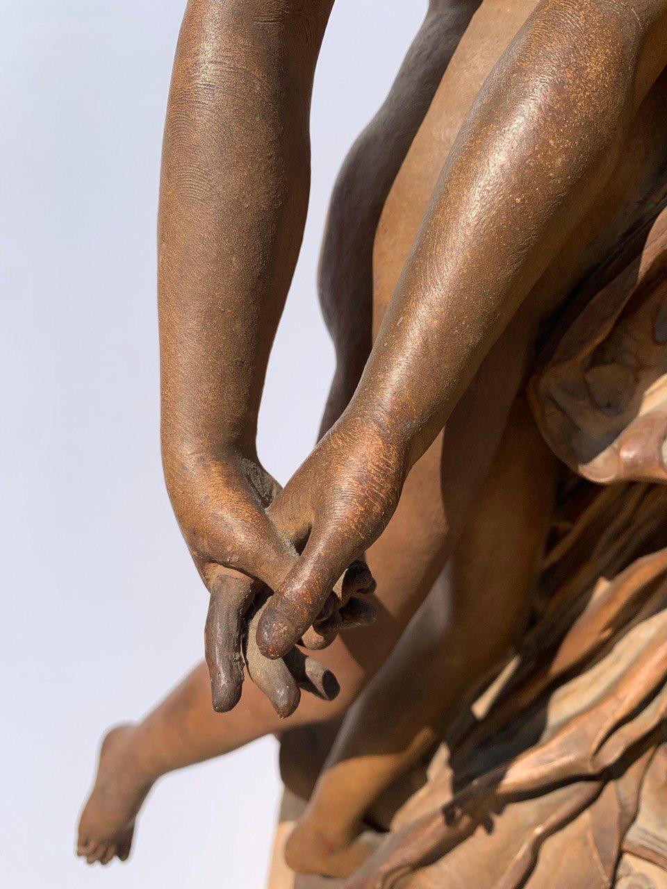 Claude Clodion workshop (French) - 19th century Terracotta sculpture - Bacchanal For Sale 13