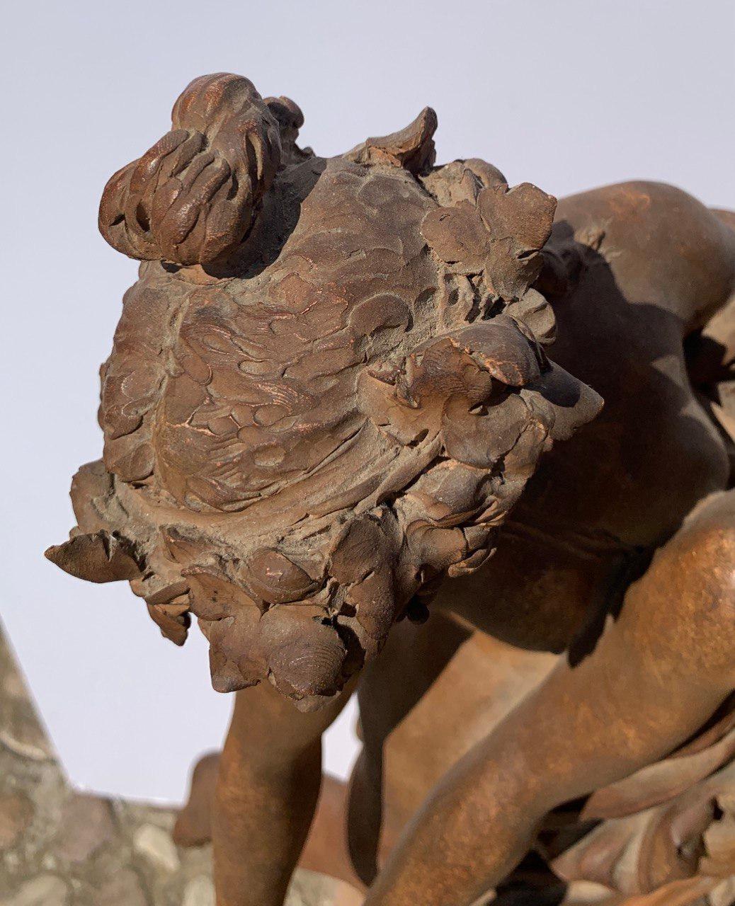 Claude Clodion workshop (French) - 19th century Terracotta sculpture - Bacchanal For Sale 16