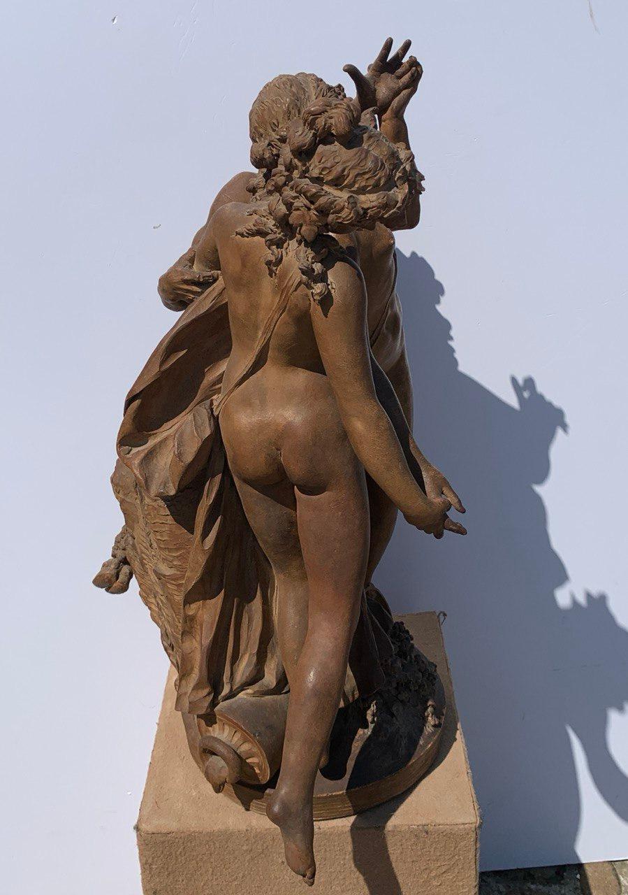 Claude Clodion workshop (French) - 19th century Terracotta sculpture - Bacchanal For Sale 4