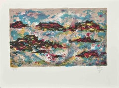 Composizione astratta -  Acquaforte di Claude Cléro - Anni '70