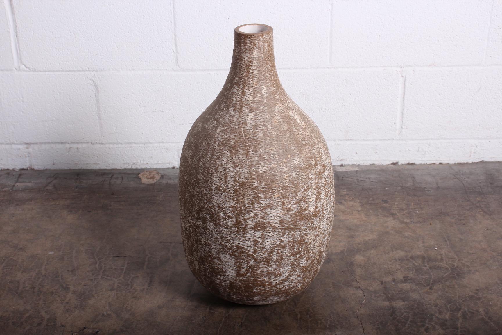 A large ceramic vase titled 