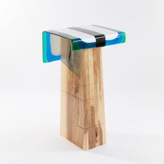 Claude Console Blu by Duccio Maria Gambi in Walnut and Murano Glass