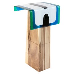 Claude Konsole Blu von Duccio Maria Gambi aus Nussbaum und Muranoglas