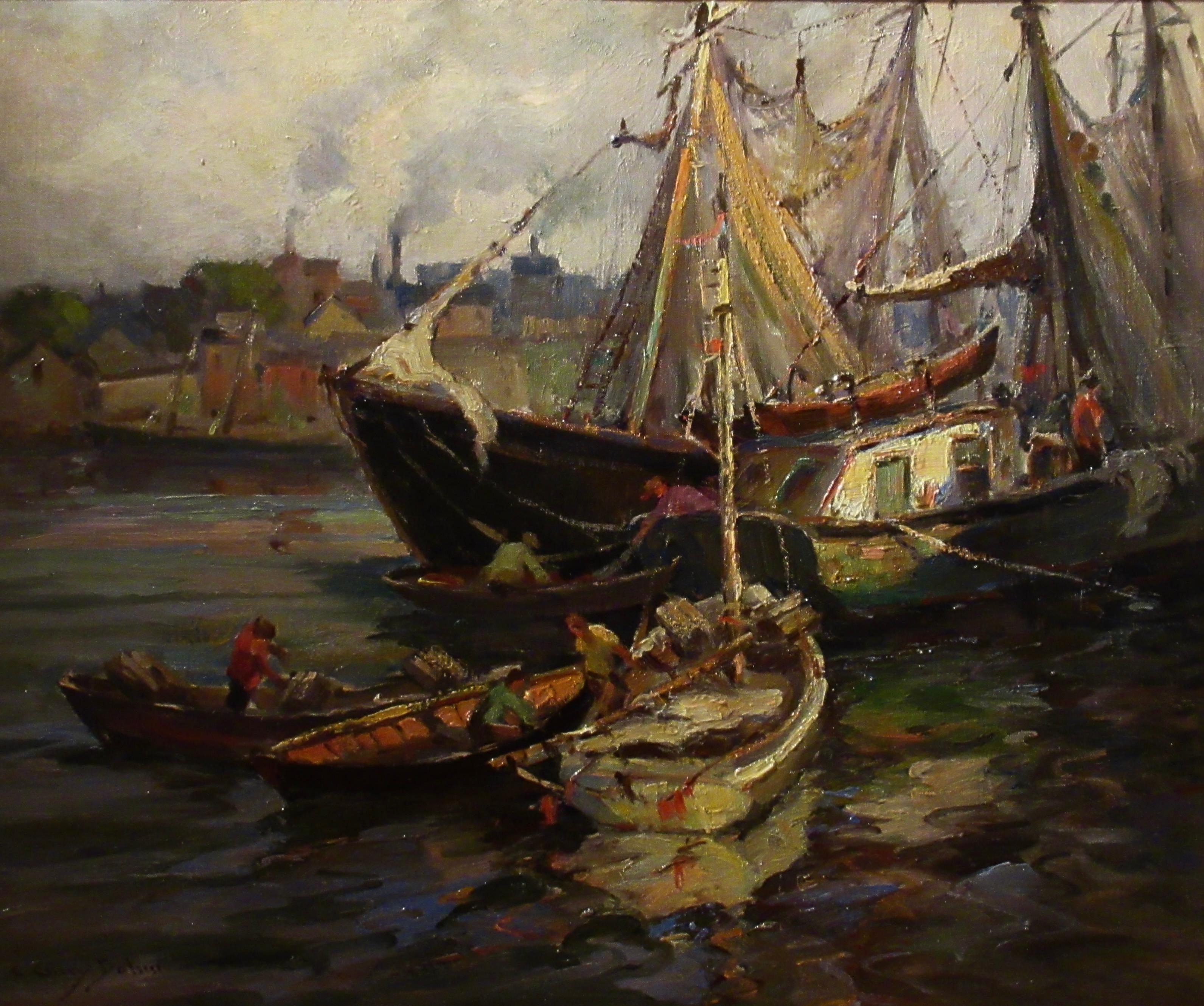 Lobster Fishermen - Painting by Claude Curry Bohm