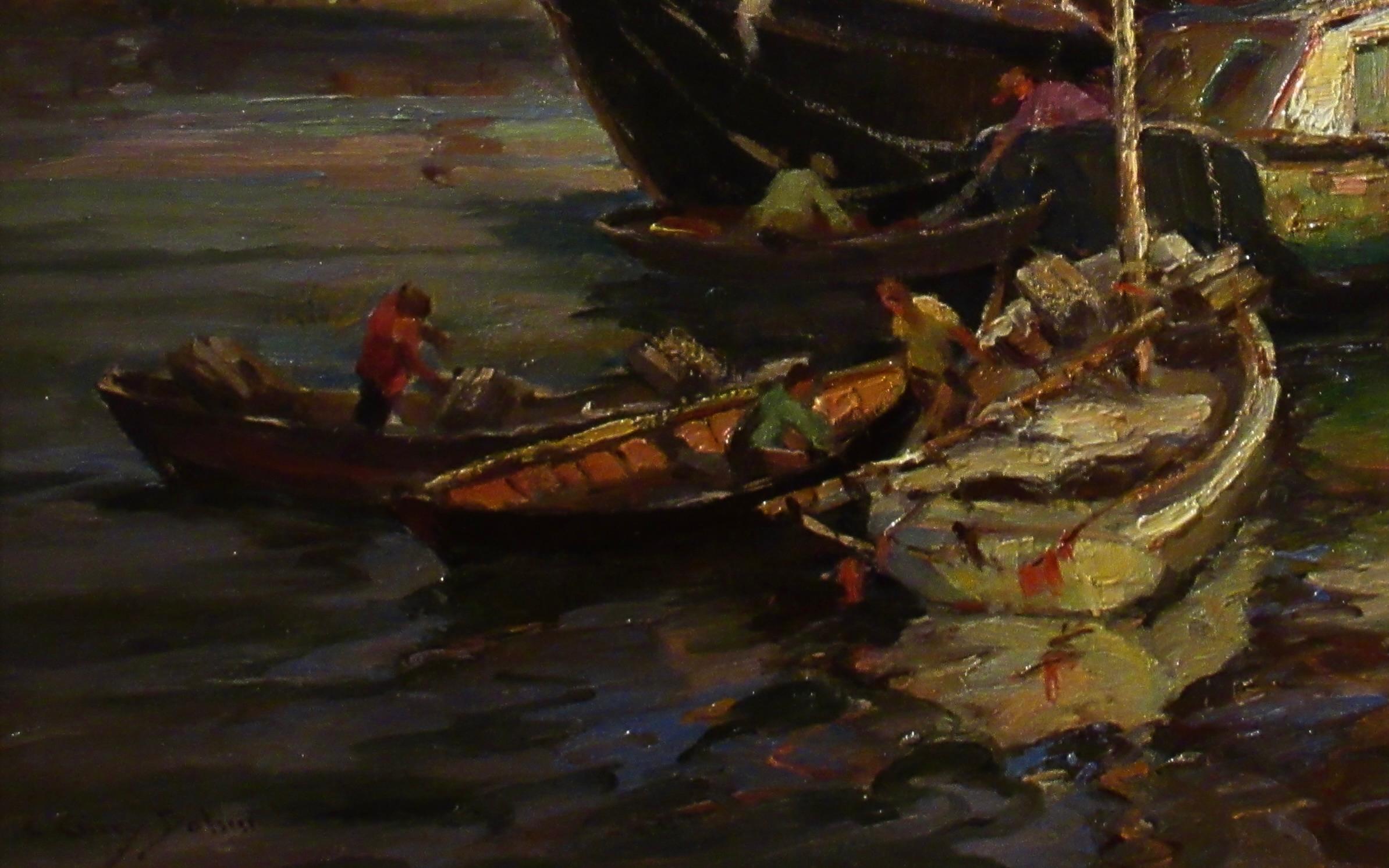 Lobster Fishermen - American Impressionist Painting by Claude Curry Bohm