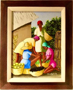 Haitianischer Markt mit vier Frauen